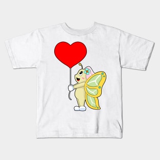 Butterfly Bride Heart Wedding Kids T-Shirt